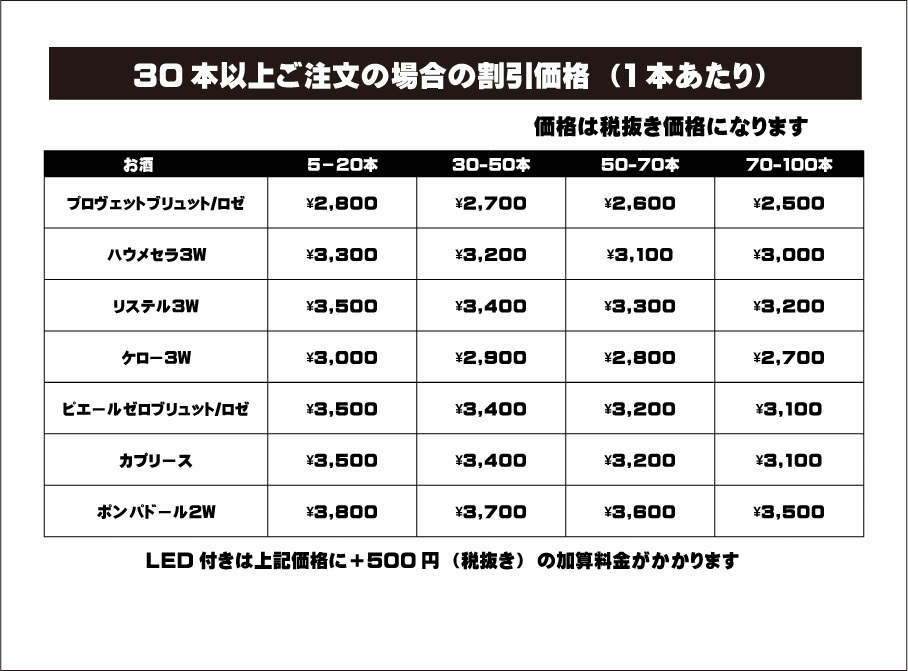 オリシャン割引価格表